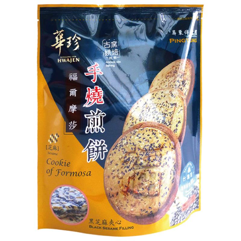 屏東東港伴手禮-華珍食品,華珍芝麻煎餅7入休閒包